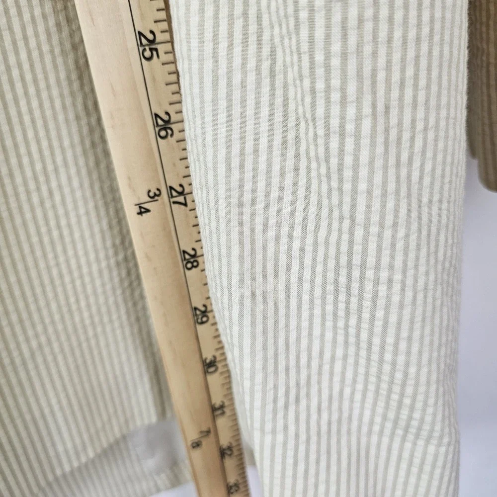 Jos A Bank Seersucker Stays Cool Beige Striped Sport Blazer Jacket Mens 46L